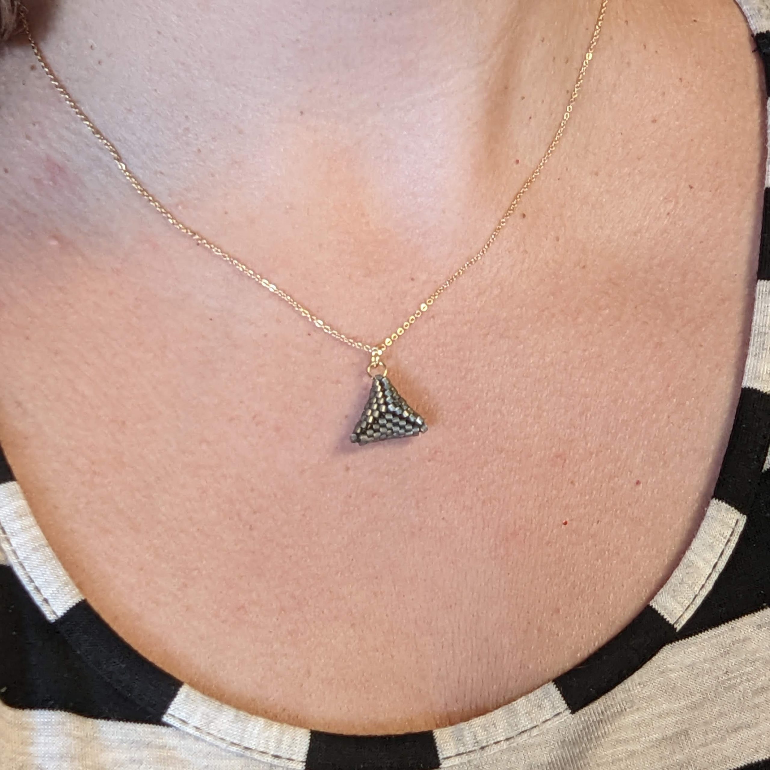Triangle Lariat Necklace in Sterling Silver – DOMAIN by Laura Hodges Studio